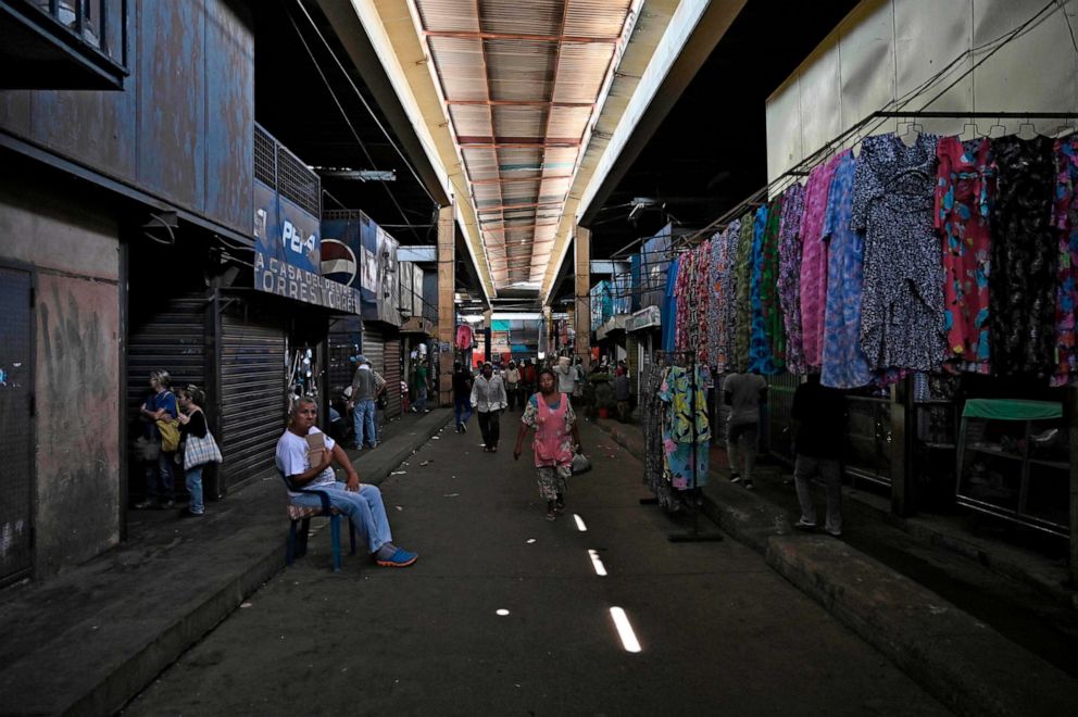 PHOTO: Closed stands are seen at the flee market in Maracaibo, Zulia State, Venezuela, on July 23, 2019.