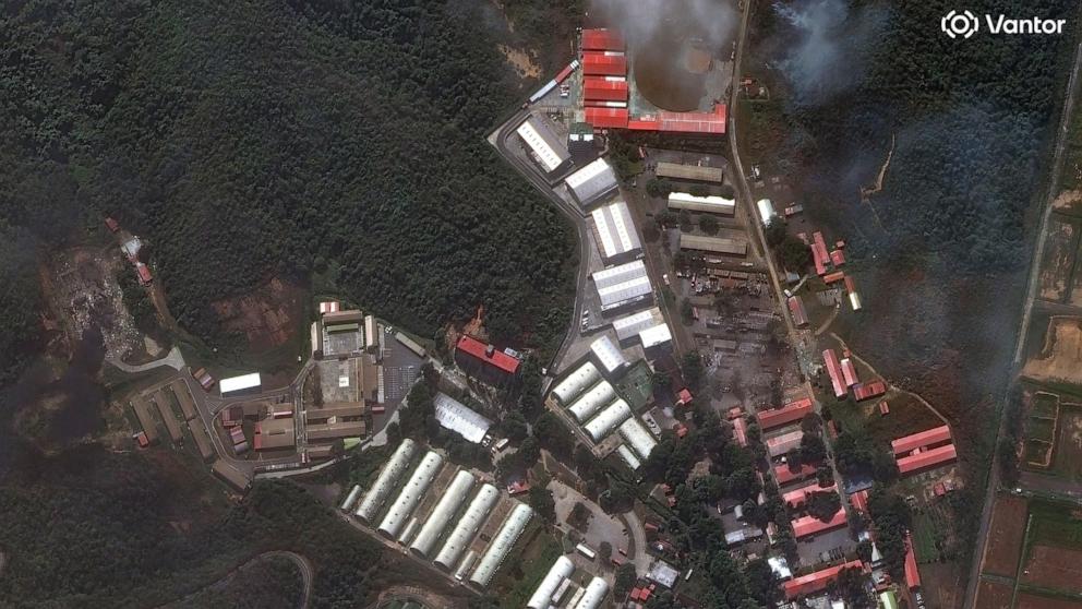 PHOTO: A handout satellite image made available by Vantor shows the Venezuelan military complex at Fuerte Tiuna, Caracas, following US attacks, on Jan. 3, 2026.