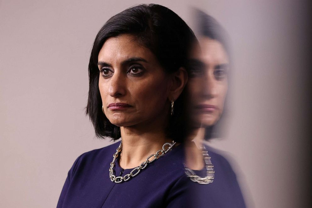 PHOTO: Seema Verma, administrator of the Centers for Medicare and Medicaid Services, attends a briefing following a meeting of the coronavirus task force, in the Brady Press Briefing Room at the White House in Washington, April 7, 2020.