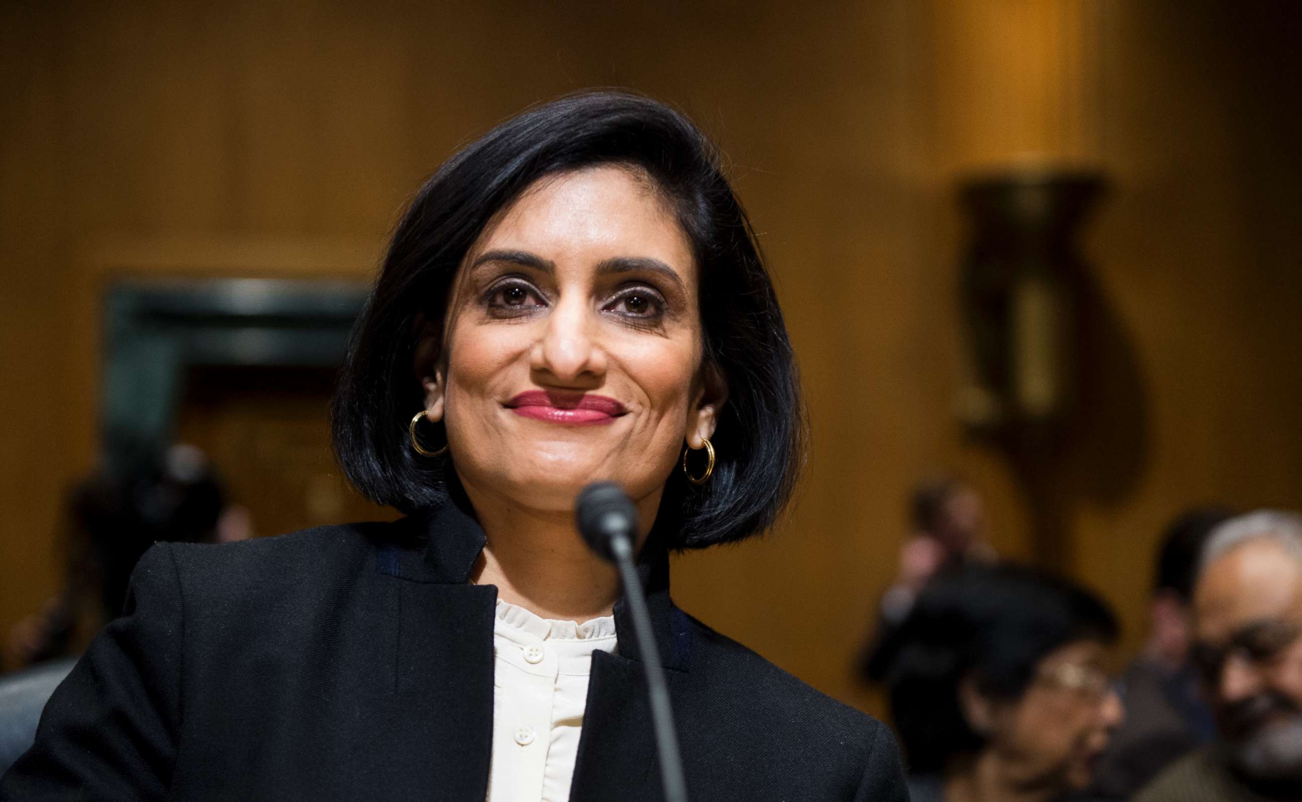 PHOTO: Seema Verma takes her seat to testify during her confirmation hearing for the position of Administrator of the Centers for Medicare and Medicaid Services, Feb. 16, 2017, in Washington D.C.