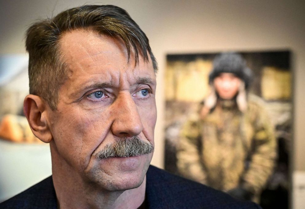 PHOTO: Member of the Liberal Democratic Party of Russia (LDPR), Viktor Bout poses during the opening of an art exhibition in Moscow on March 7, 2023.
