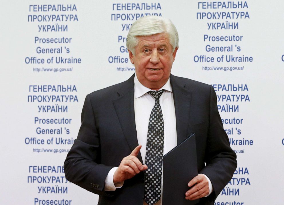 PHOTO: In this file photo, Prosecutor-General of Ukraine Viktor Shokin is shown speaking during a news conference on the arrest of Hennadiy Korban in Kiev, Ukraine, November 2, 2015.