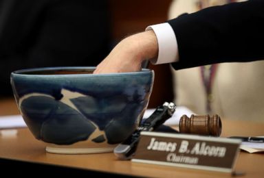 PHOTO: Slips of paper are drawn from a bowl to decide a tied race between the two candidates during a meeting of the Virginia State Board of Elections, Jan. 4, 2018 in Richmond, Va.