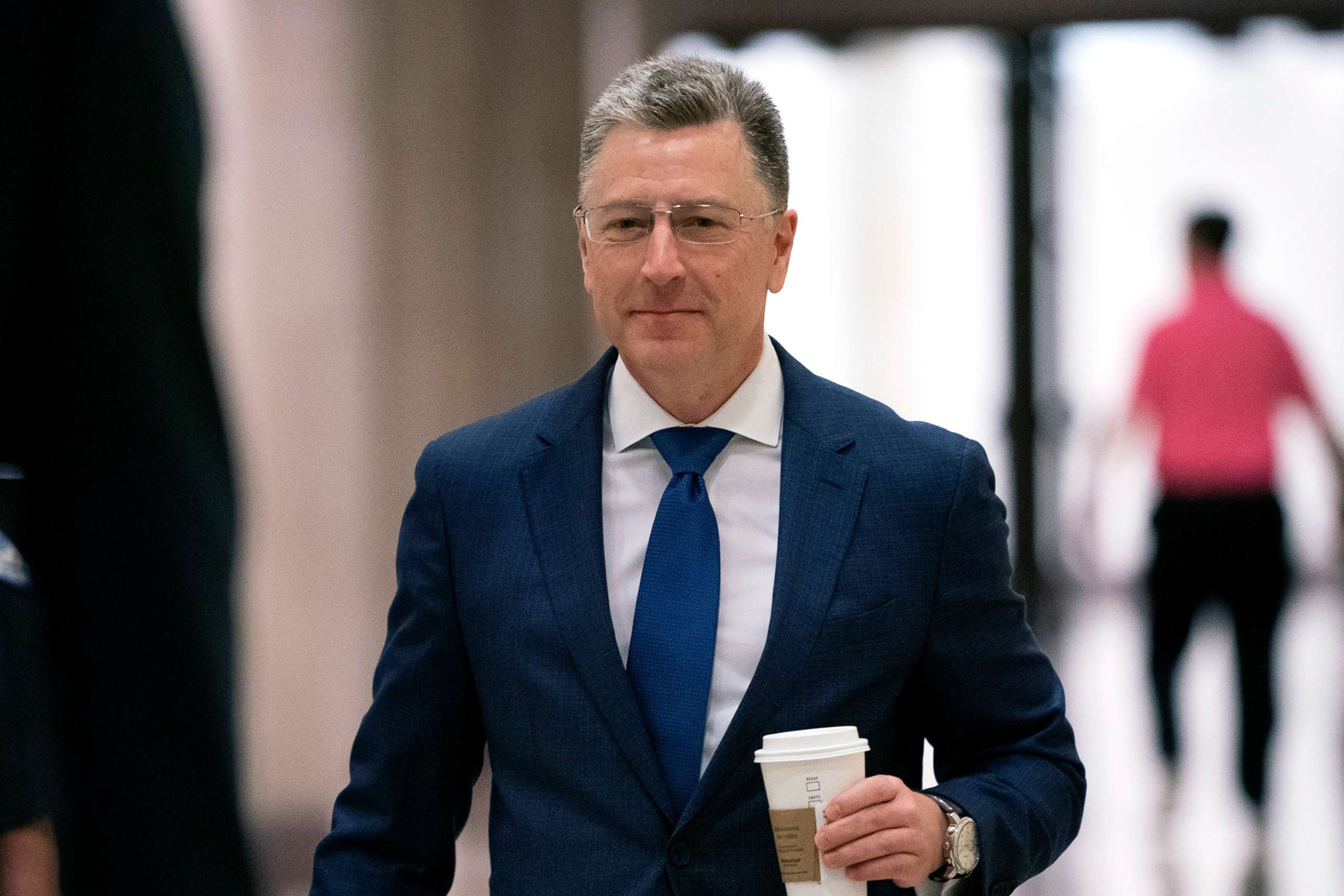 PHOTO: Kurt Volker, a former special envoy to Ukraine, arrives for a closed-door interview with House investigators, as House Democrats proceed with the impeachment inquiry of President Donald Trump, at the Capitol in Washington, Oct. 3, 2019.