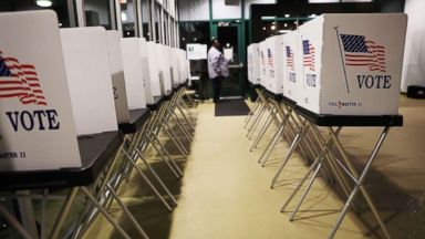 PHOTO: Voting booths are set up for the election, Oct. 22, 2018, in Tampa, Fla.