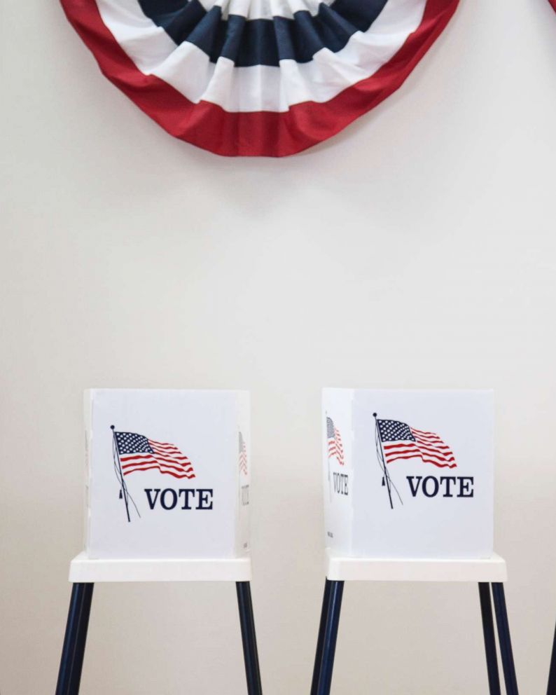PHOTO: Voting machines at polling station.