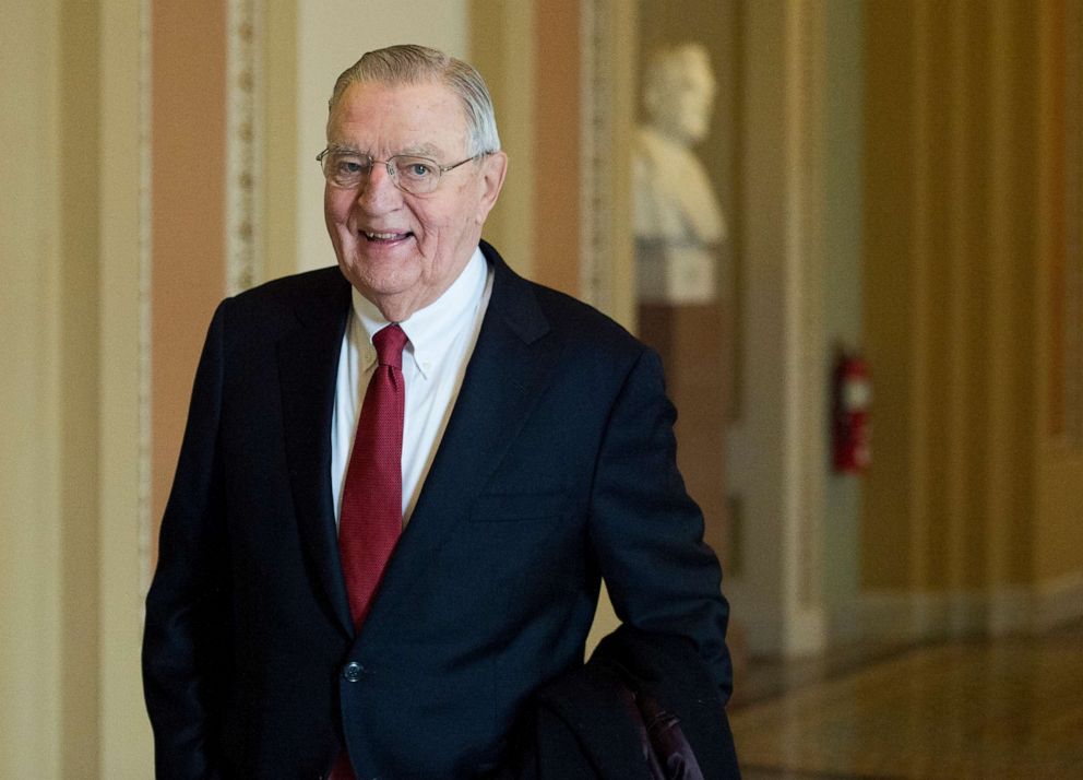PHOTO: Former Vice President Walter Mondale walks through the Ohio Clock Corridor in the Capitol on Jan. 6, 2015, as the 114th Congress convenes.
