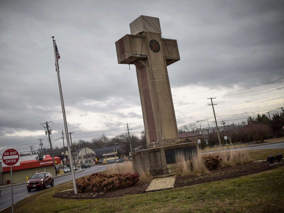 PHOTO: The World War I memorial cross in Bladensburg, Maryland is seen, Feb. 8, 2019.
