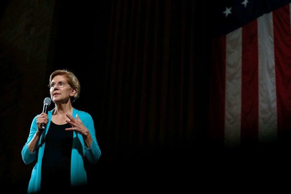 PHOTO: Democratic presidential candidate Sen. Elizabeth Warren, D-Mass., speaks during a Chicago Town Hall, June 28, 2019.