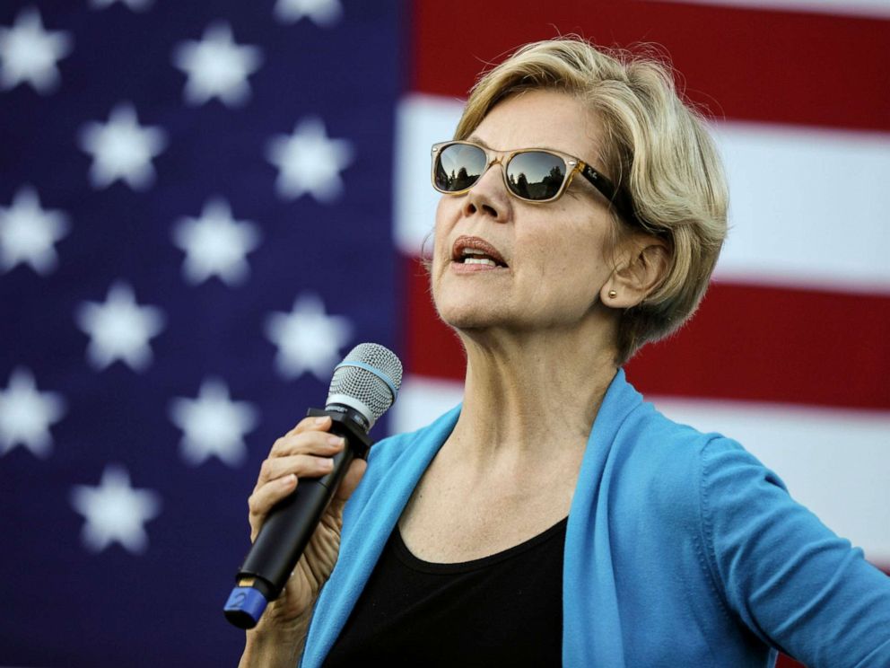 PHOTO: Democratic presidential candidate Sen. Elizabeth Warren, D-Mass., speaks at a campaign event Friday, Sept. 27, 2019, in Hollis, N.H.