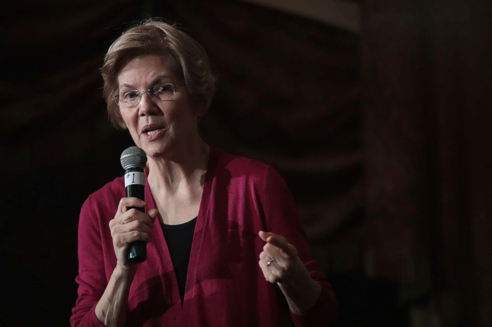 PHOTO: Sen. Elizabeth Warren (D-MA) speaks to guests during an organizing event at the Orpheum Theater, Jan. 5, 2019, in Sioux City, Iowa. 