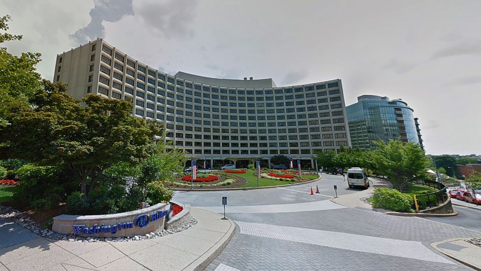 PHOTO: The Washington Hilton Hotel, site of the White House Correspondents' Association annual dinner to be held, Apr. 29, 2023.