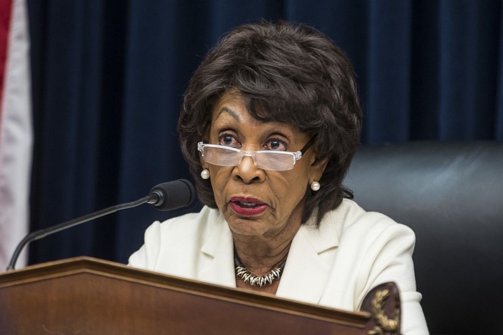 PHOTO: House Financial Services Committee Chairman Maxine Waters (D-CA) speaks during a House Financial Services Committee Hearing on Capitol Hill, April 9, 2019.