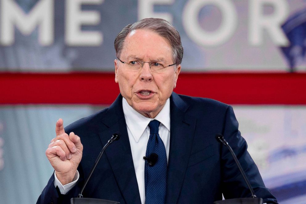 PHOTO: The National Rifle Association's (NRA) Executive Vice President and CEO Wayne LaPierre speaks during the 2018 Conservative Political Action Conference at National Harbor in Oxen Hill, Maryland, Feb. 22, 2018. 