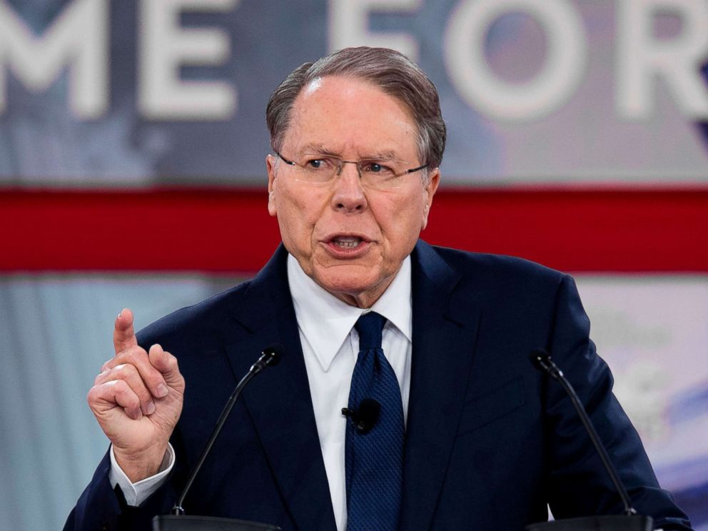 PHOTO: Wayne LaPierre of the National Rifle Association speaks during the 2018 Conservative Political Action Conference at National Harbor in Oxen Hill, Md., Feb. 22, 2018.