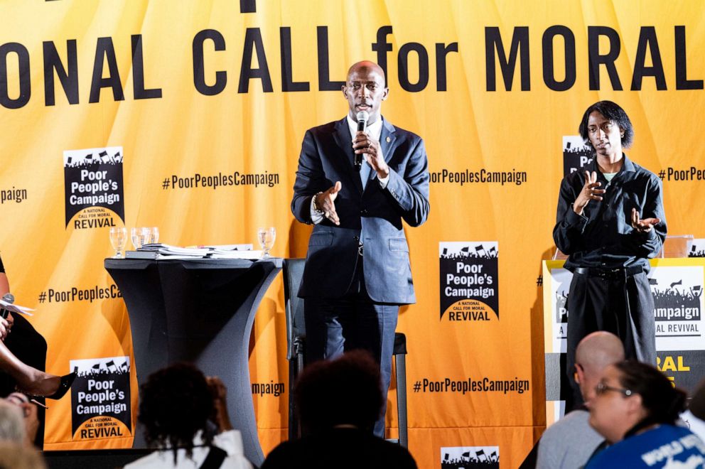 PHOTO: Mayor of Miramar, Wayne Messam speaks at the Poor Peoples Moral Action Congress taking place at Trinity Washington University in Washington, DC on June 17, 2019.