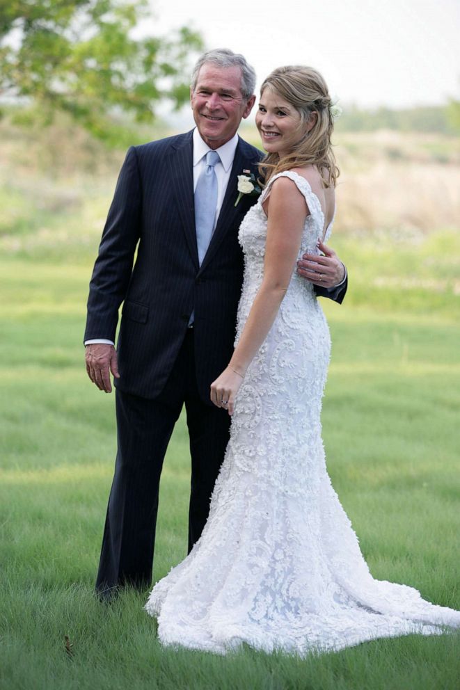 PHOTO: In this handout image provided by the White House, President George W. Bush and Jenna Bush pose for a photographer prior to her wedding to Henry Hager at Prairie Chapel Ranch, May 10, 2008, near Crawford, Texas. 