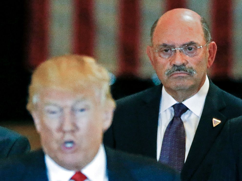 PHOTO: Trump Organization chief financial officer Allen Weisselberg looks on as then-U.S. Republican presidential candidate Donald Trump speaks during a news conference at Trump Tower in Manhattan, New York, U.S., May 31, 2016. 