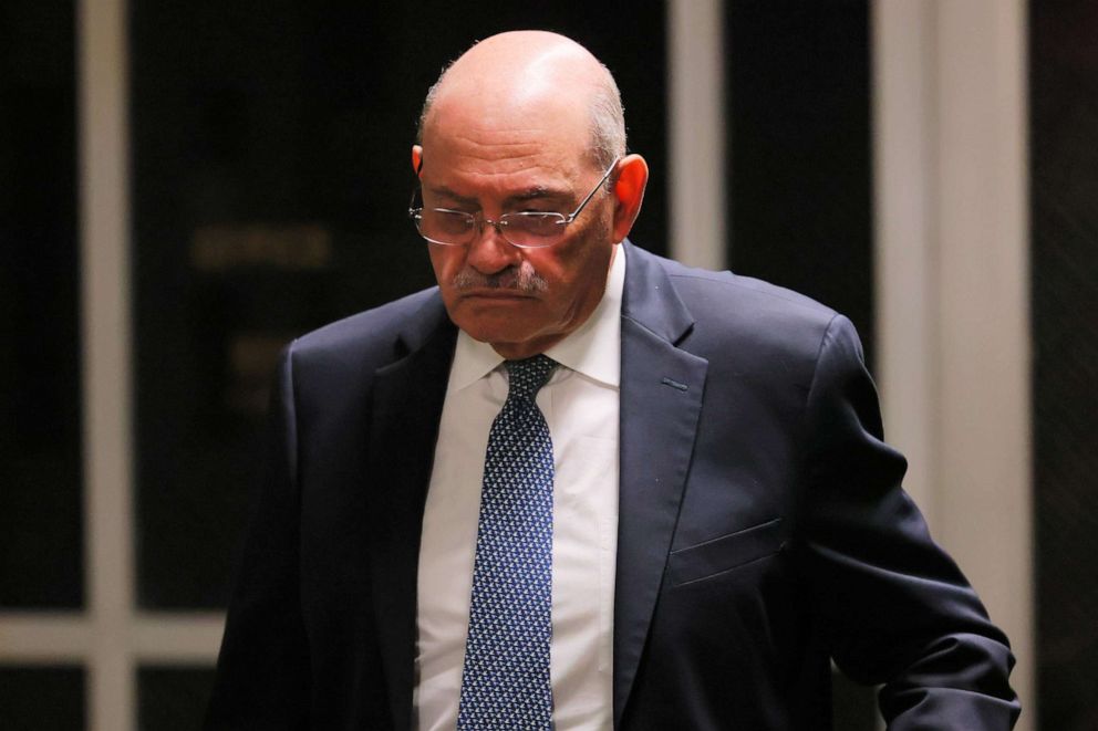 PHOTO: Former CFO Allen Weisselberg leaves the courtroom for a lunch recess during a trial at the New York Supreme Court on Nov. 17, 2022, in New York City.