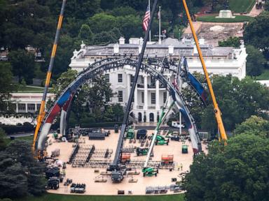 Construction underway on UFC Octagon at White House for Flag Day fights