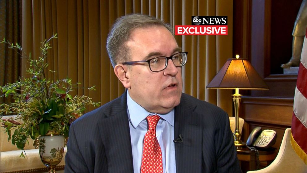 PHOTO: Andrew Wheeler speaks to ABC News in an exclusive interview, Feb. 13, 2019.