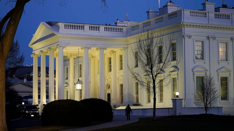 PHOTO: The White House stands at dusk on Jan. 13, 2021, in Washington, D.C.