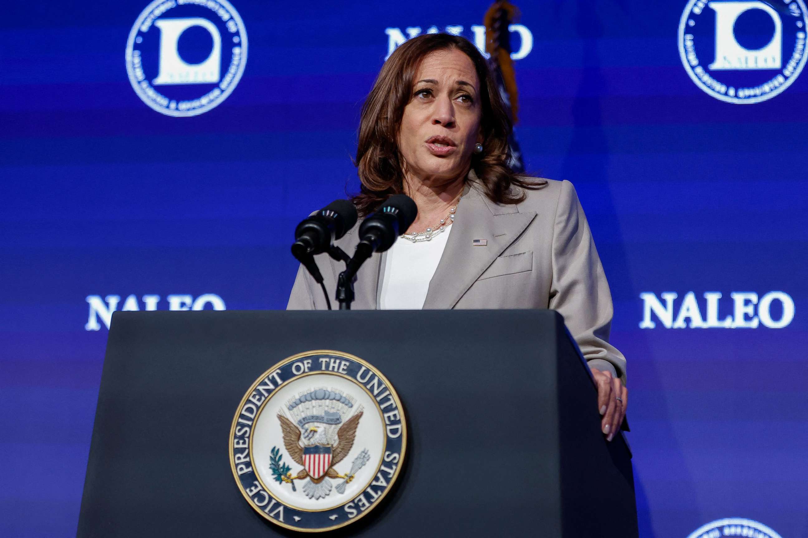 PHOTO: Vice President Kamala Harris speaks suring an appearance in Chicago, June 24, 2022.
