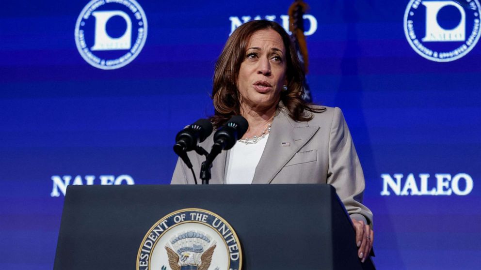 PHOTO: Vice President Kamala Harris speaks suring an appearance in Chicago, June 24, 2022.