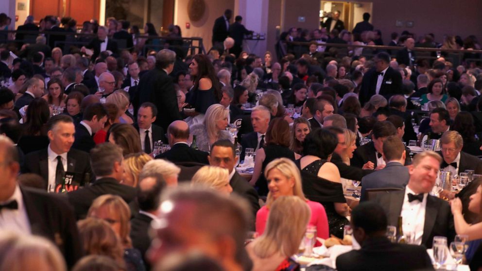 PHOTO: In this April 28, 2018, file photo, the audience is shown at the 2018 White House Correspondents' Dinner at the Washington Hilton in Washington, D.C. 