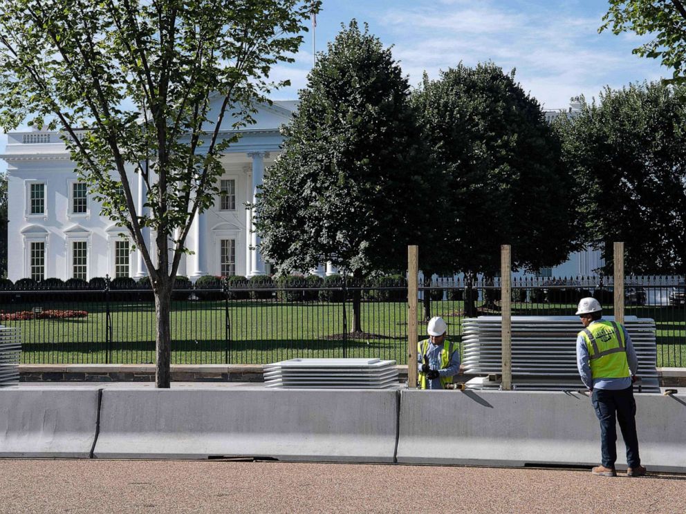 Construction fences going up around White House for a long planned ...