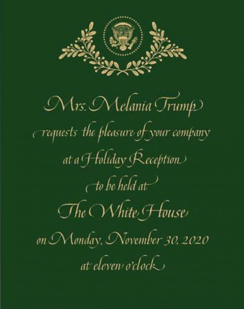 PHOTO: ABC News obtained an invitation to a holiday reception scheduled for Nov. 30, at the White House.