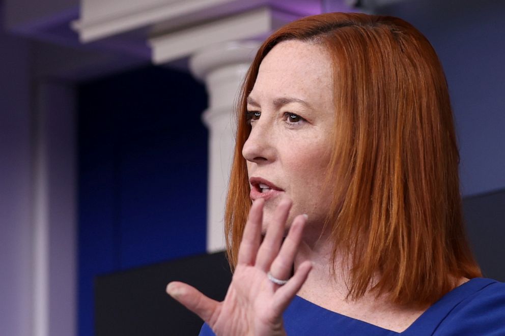 White House press secretary Jen Psaki holds the daily briefing at the White House on Feb. 22, 2021. 