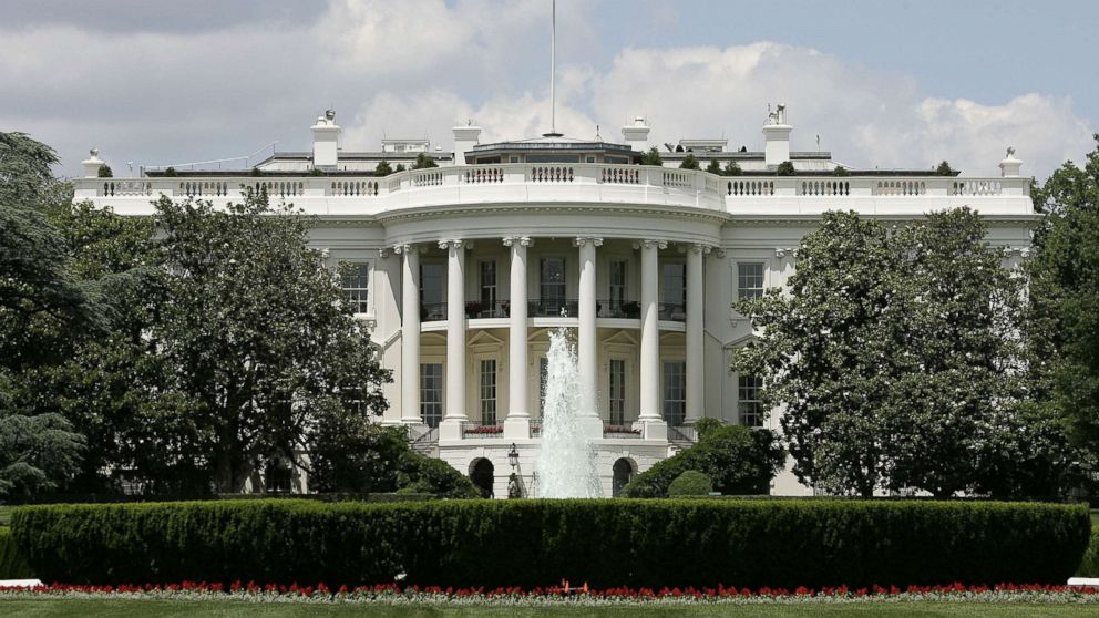 The exterior view of the south side of the White House in Washington.