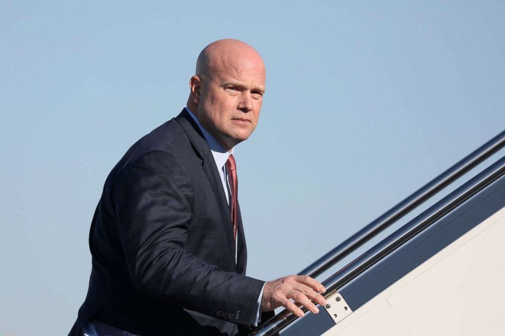 PHOTO: Acting Attorney General Matthew Whitaker boards Air Force One, Dec. 7, 2018, from Joint Base Andrews, Md.