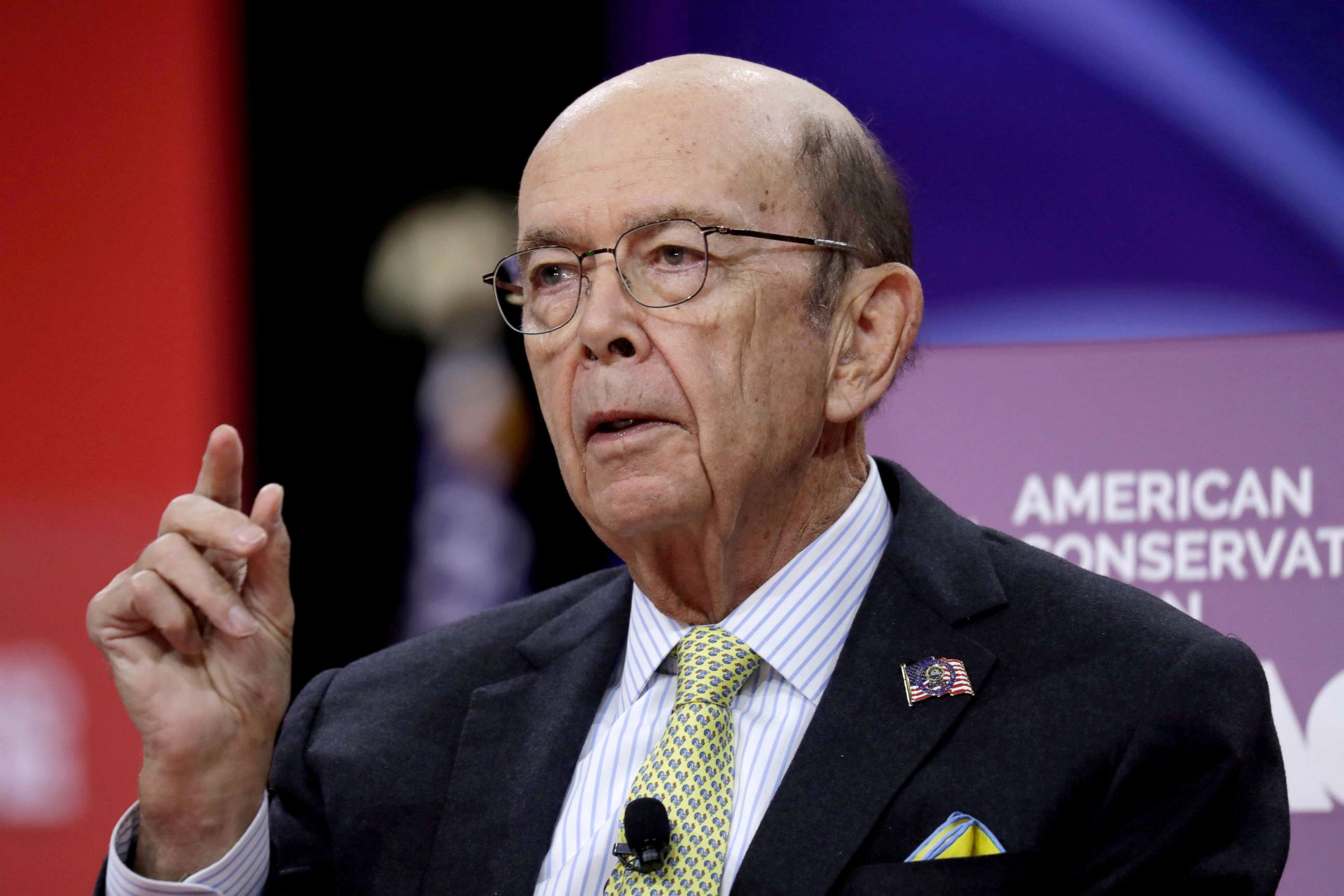 PHOTO: Commerce Secretary Wilbur Ross speaks at the Conservative Political Action Conference (CPAC) annual meeting at National Harbor near Washington, March 1, 2019.