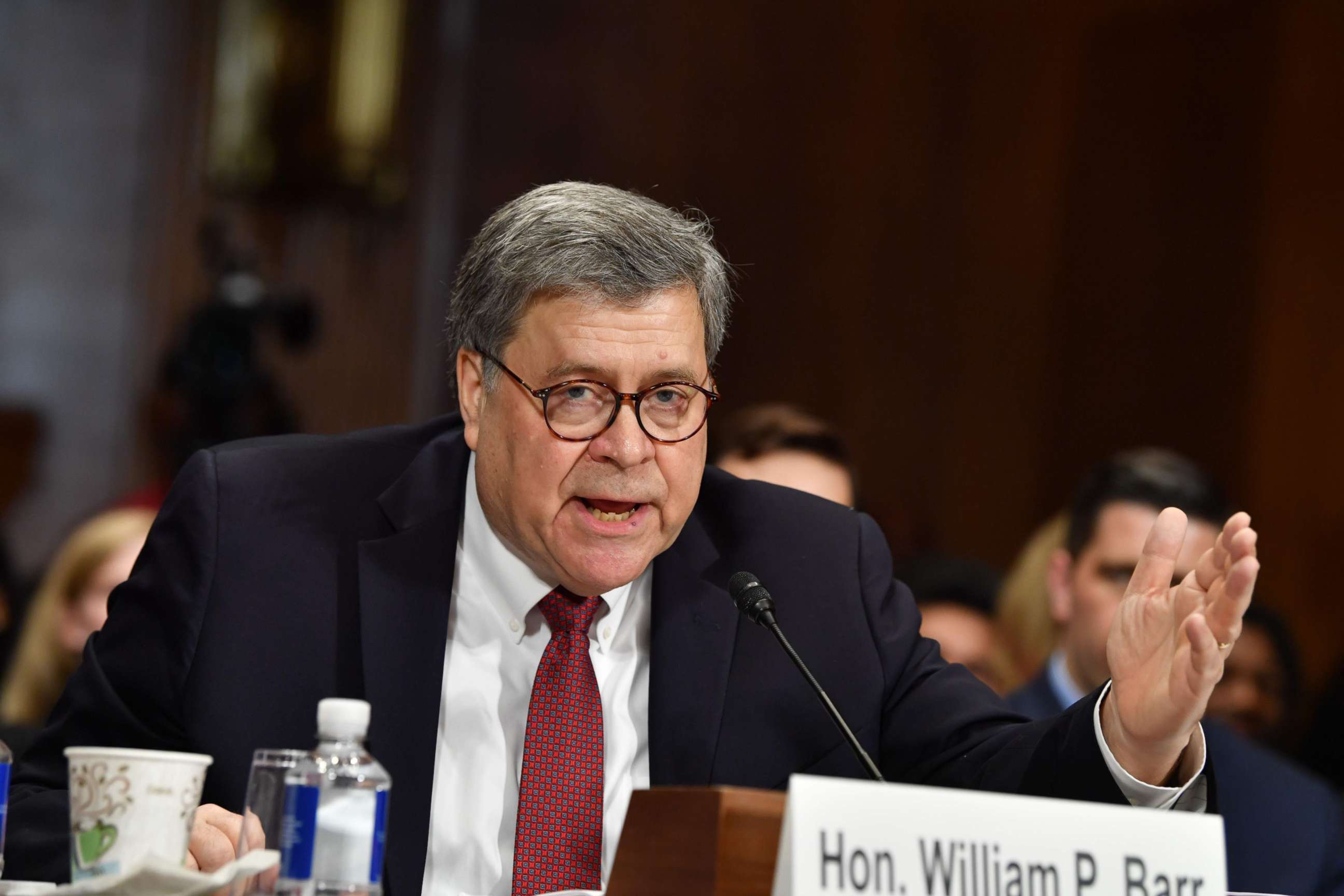 PHOTO: U.S. Attorney General William Barr testifies before a Senate Judiciary Committee hearing on Capitol Hill in Washington, May 1,2019.