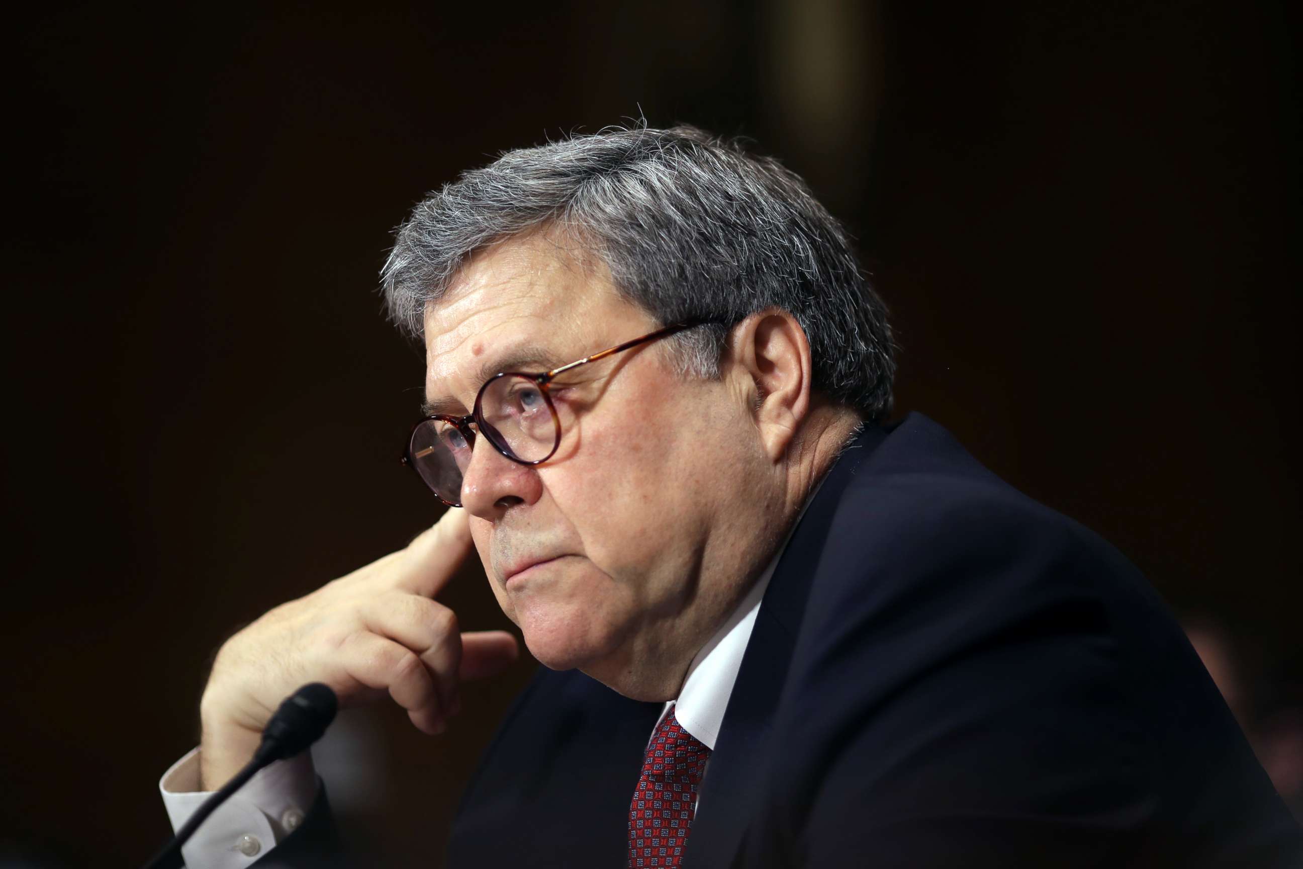 PHOTO: U.S. Attorney General William Barr testifies before the Senate Judiciary Committee May 1, 2019, in Washington.