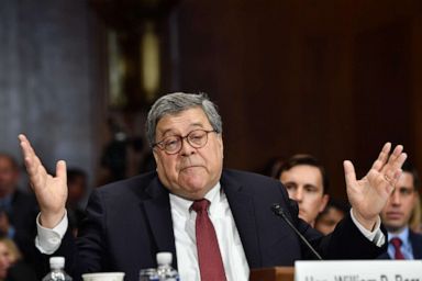 PHOTO: Attorney General William Barr testifies before the Senate Judiciary Committee on Capitol Hill in Washington, May 1,2019.