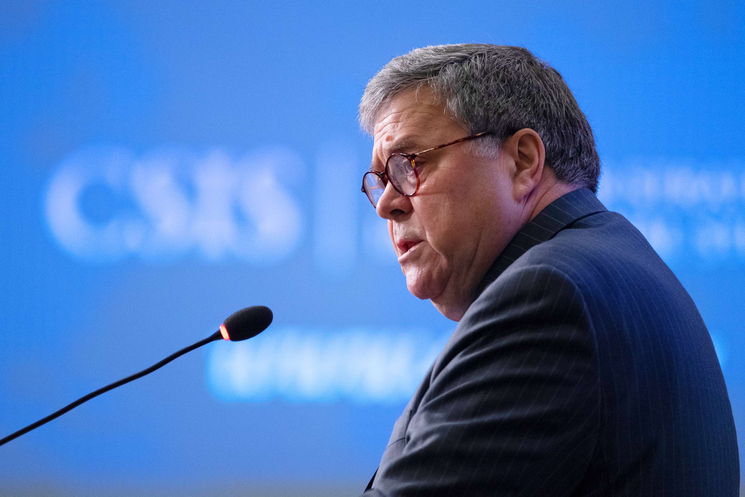 PHOTO: Attorney General William Barr gives the keynote address to the Center for Strategic and International Studies, CSIS China Initiative Conference on Feb. 6, 2020, in Washington.