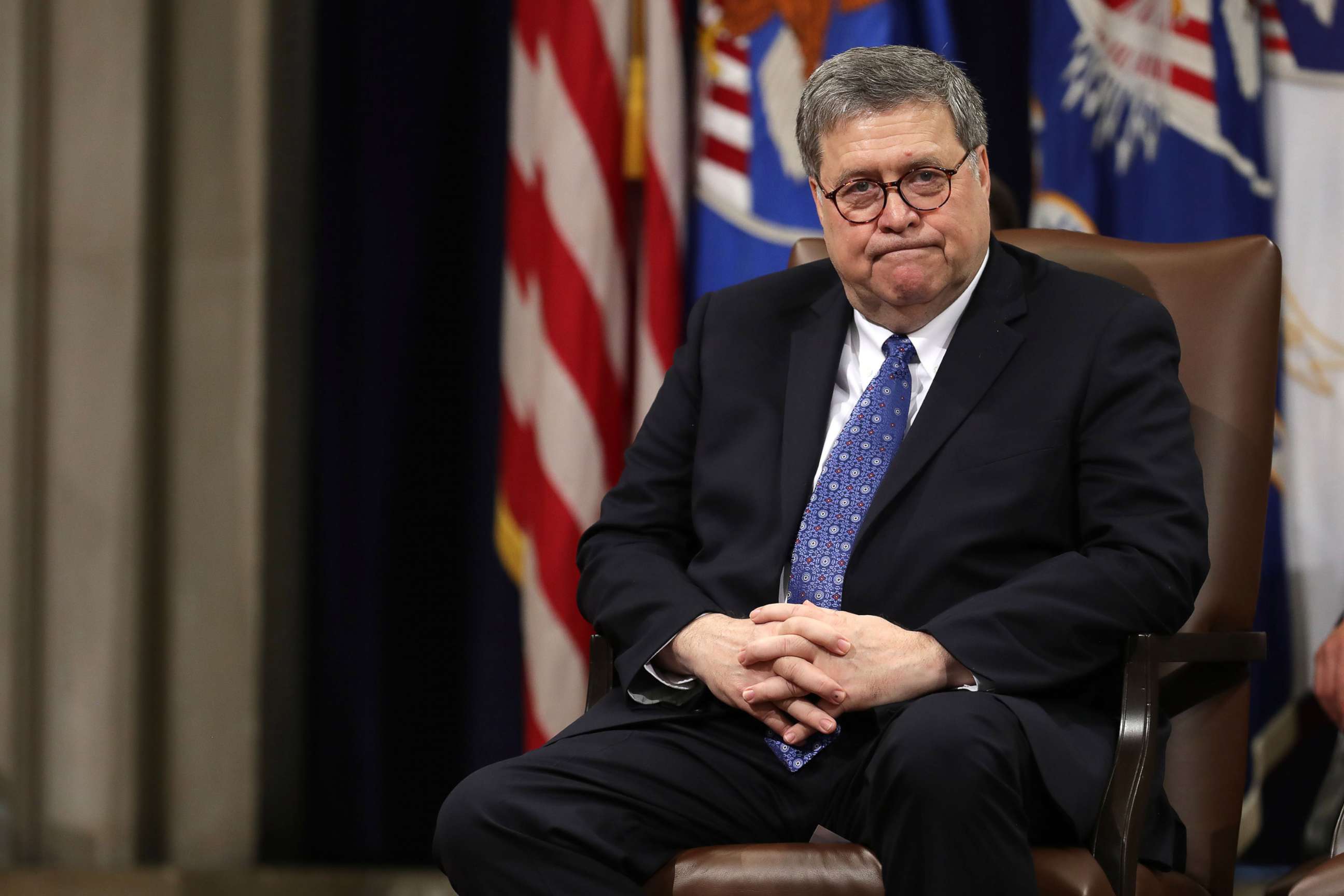 PHOTO: Attorney General William Barr attends attends an event the Robert F. Kennedy Main Justice Building, May 9, 2019 in Washington, D.C.