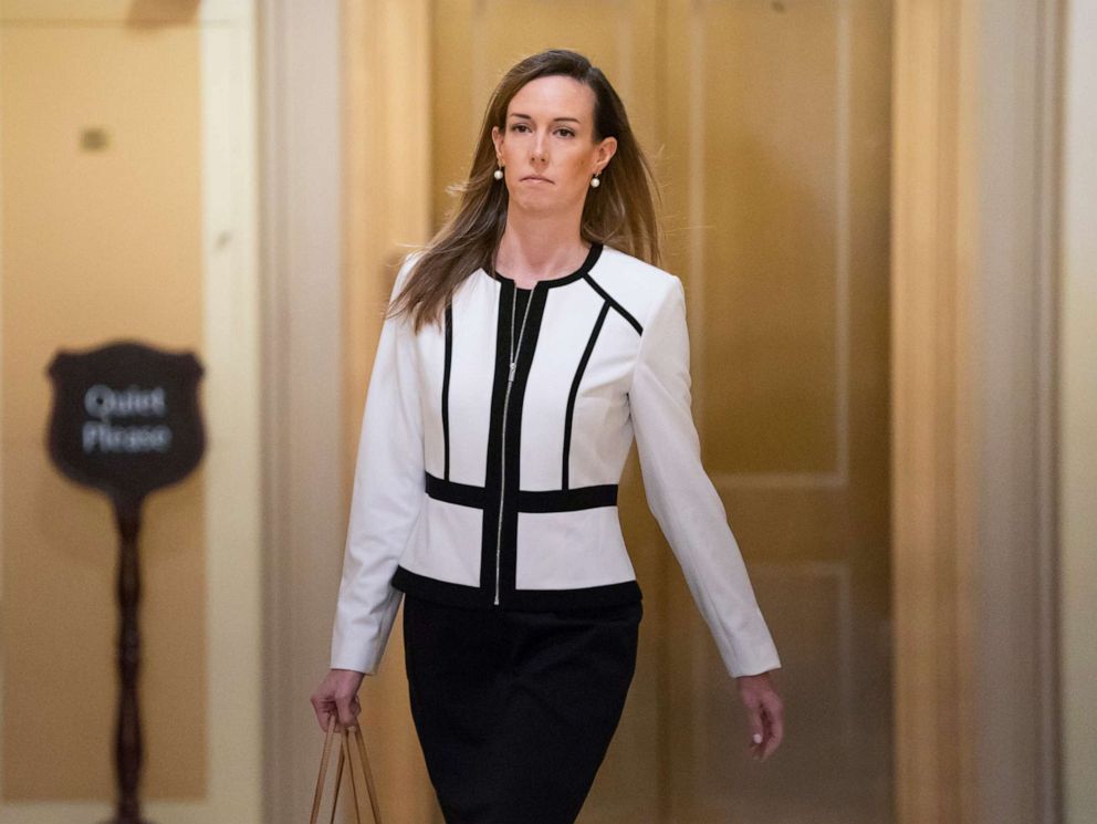 PHOTO: Jennifer Williams, a special adviser to Vice President Mike Pence for Europe and Russia who is a career Foreign Service officer, arrives for a closed-door interview in the impeachment inquiry on President Donald Trump.