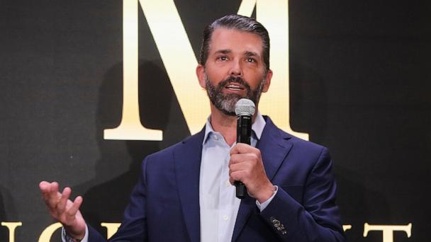 Donald Trump Jr. participates in the announcement of Trump Mobile, in New York's Trump Tower, Monday, June 16, 2025. (AP Photo/Richard Drew)