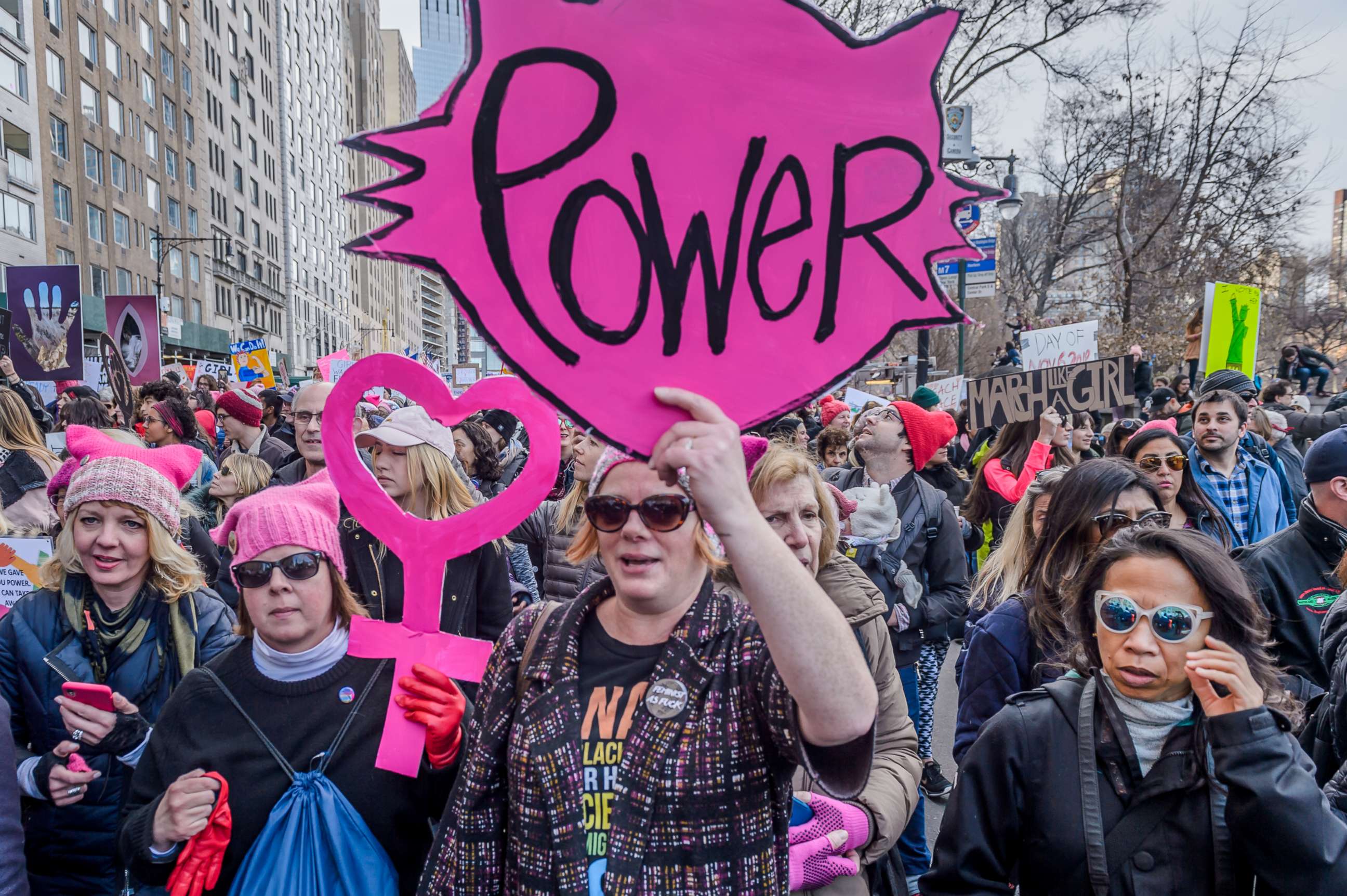 PHOTO: New York City raised its voice again to demand equality for all humans at the 2018 Womens March, Jan. 20, 2018, in New York City. 