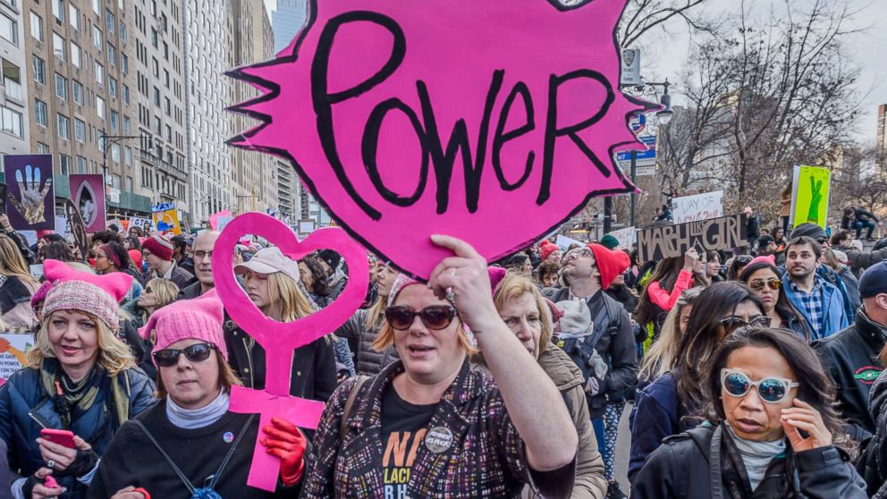 PHOTO: New York City raised its voice again to demand equality for all humans at the 2018 Womens March, Jan. 20, 2018, in New York City. 