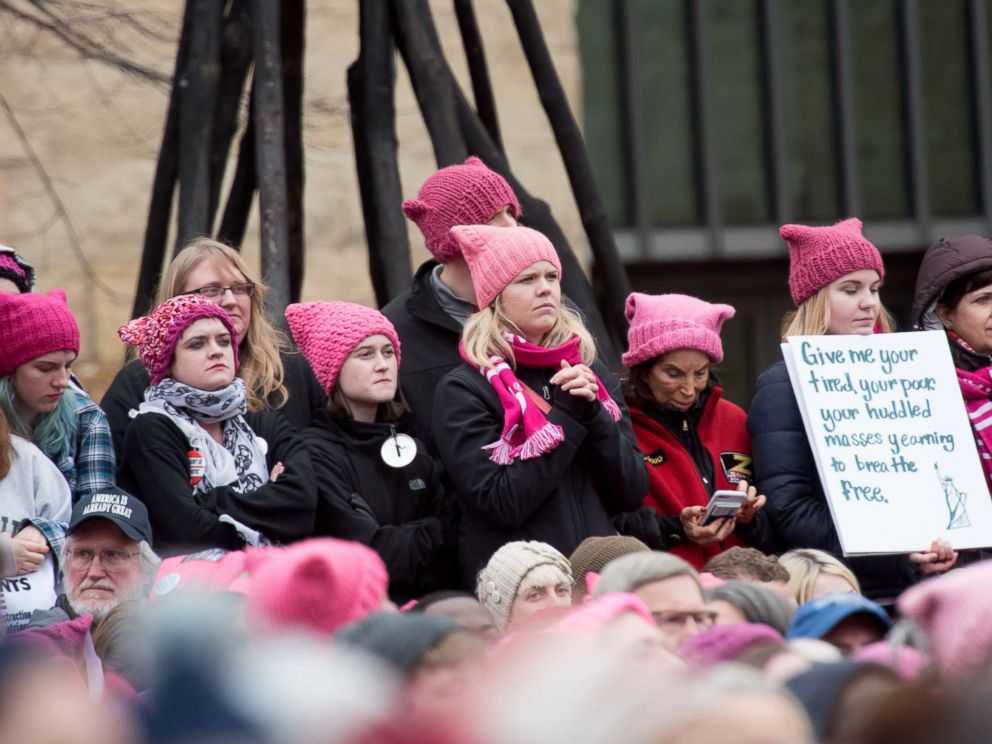 PHOTO: Demonstrators attend the Womens March on Washington, Jan. 21, 2017, in Washington, DC.