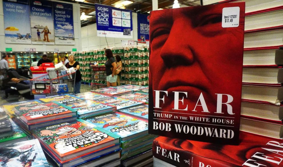 PHOTO: Bob Woodward's latest book "Fear: Trump in the White House" is displayed for sale upon releaase at a Costco store in Alhambra, Calif., Sept. 11, 2018.