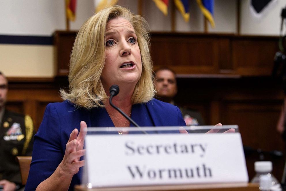 PHOTO: U.S. Secretary of the Army Christine Wormuth speaks at committee hearing on Capitol Hill, June 29, 2021, in Washington, D.C.