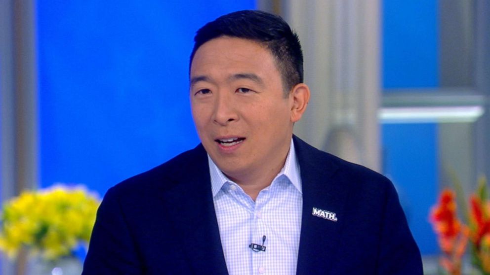 PHOTO: Democratic presidential candidate Andrew Yang on the "The View," Sept. 26, 2019.