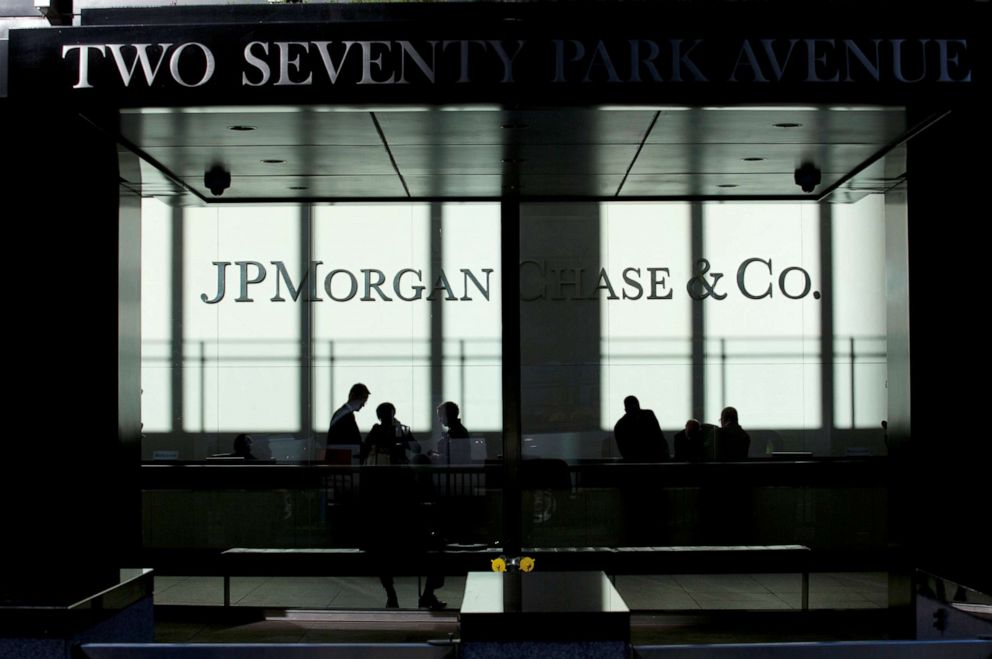 FILE PHOTO: JPMorgan Chase & Co.'s New York headquarters are seen in an Oct. 25, 2013, file photo. Presidential candidate Andrew Yang gave paid speeches to the firm after declaring his candidacy.