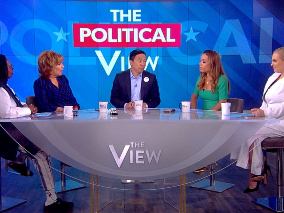PHOTO: Democratic presidential candidate and entrepreneur Andrew Yang makes a guest appearance on ABCs The View, July 8, 2019.